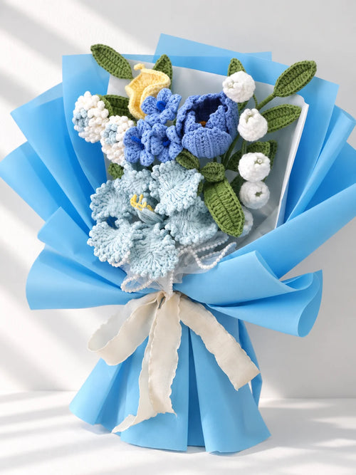 Blue Lily with Bluebell and Calla Lily Bouquet