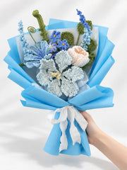 Blue Lily with Lavender and Forget-Me-Not Bouquet