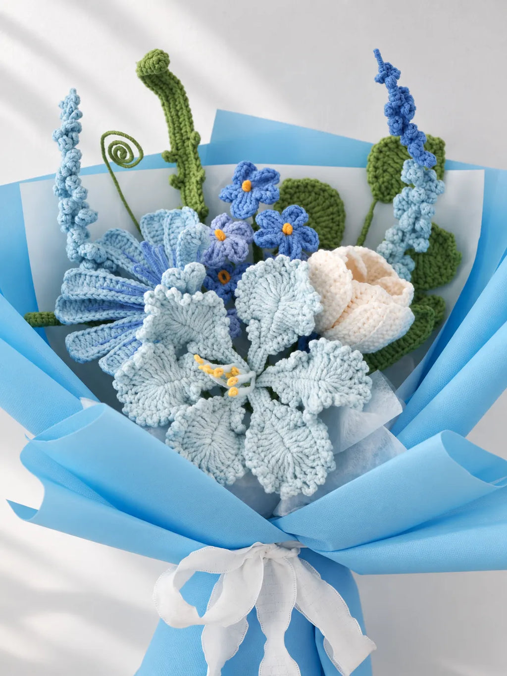 Blue Lily with Lavender and Forget-Me-Not Bouquet