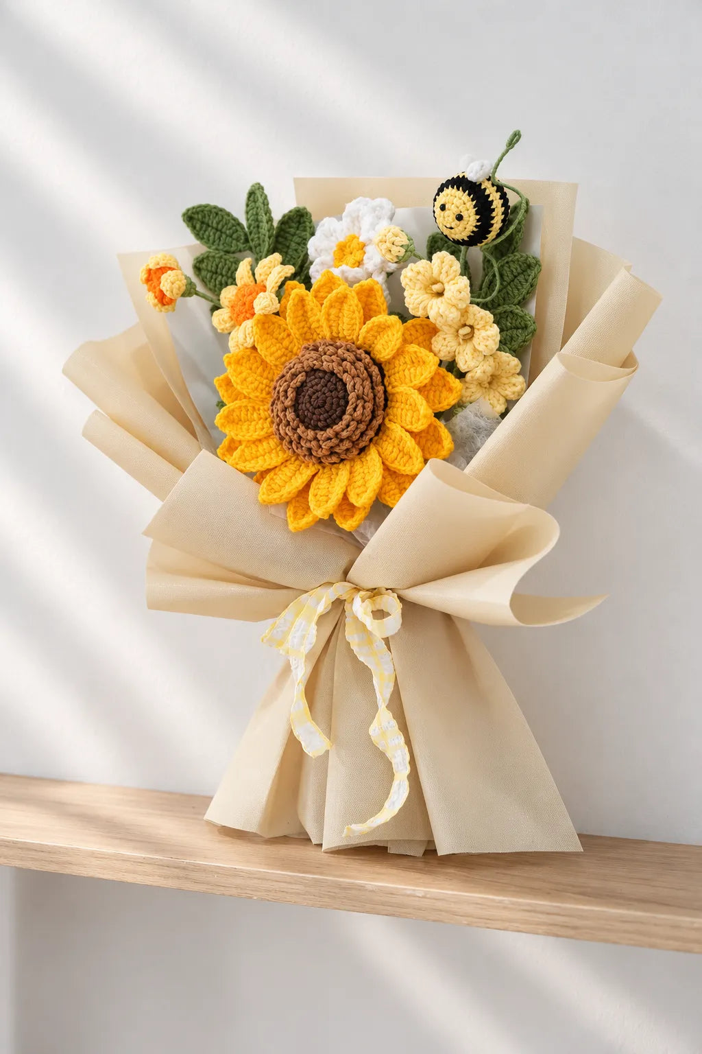 Orange Sunflower with Daisy and Freesia Bouquet