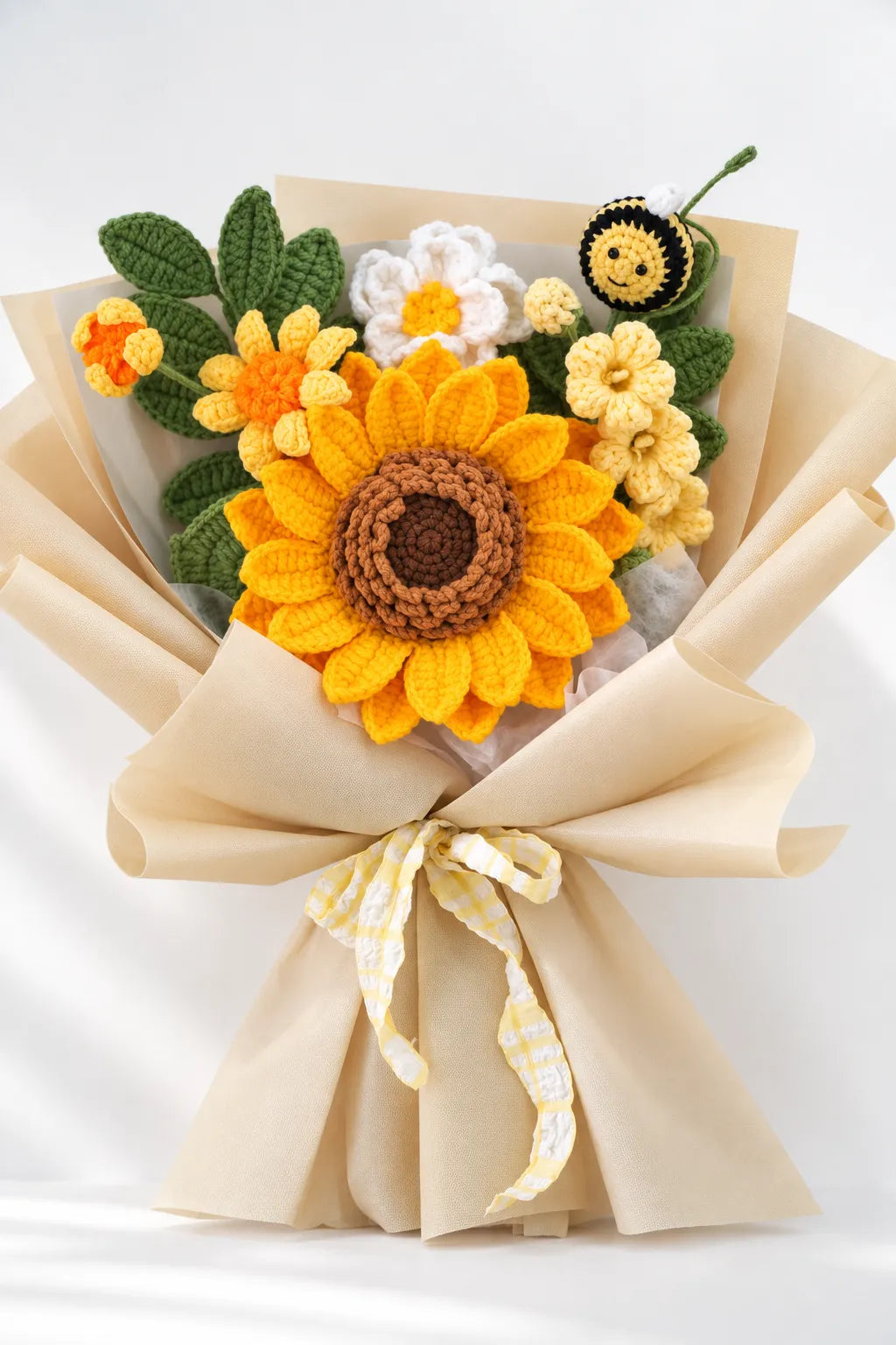 Orange Sunflower with Daisy and Freesia Bouquet