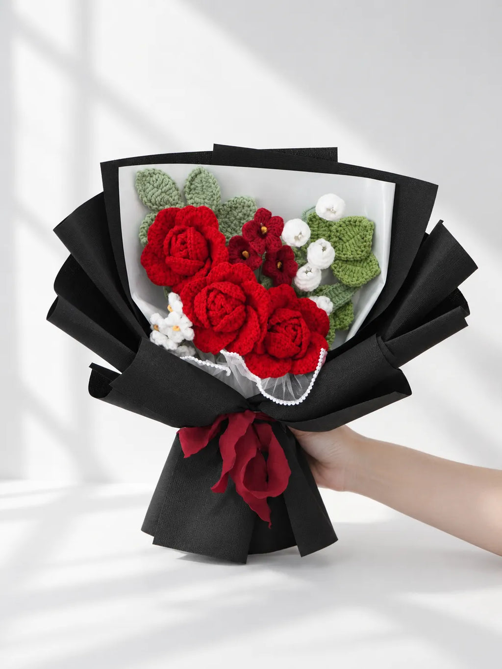 Red Rose with Primrose Valentine’s Day Bouquet