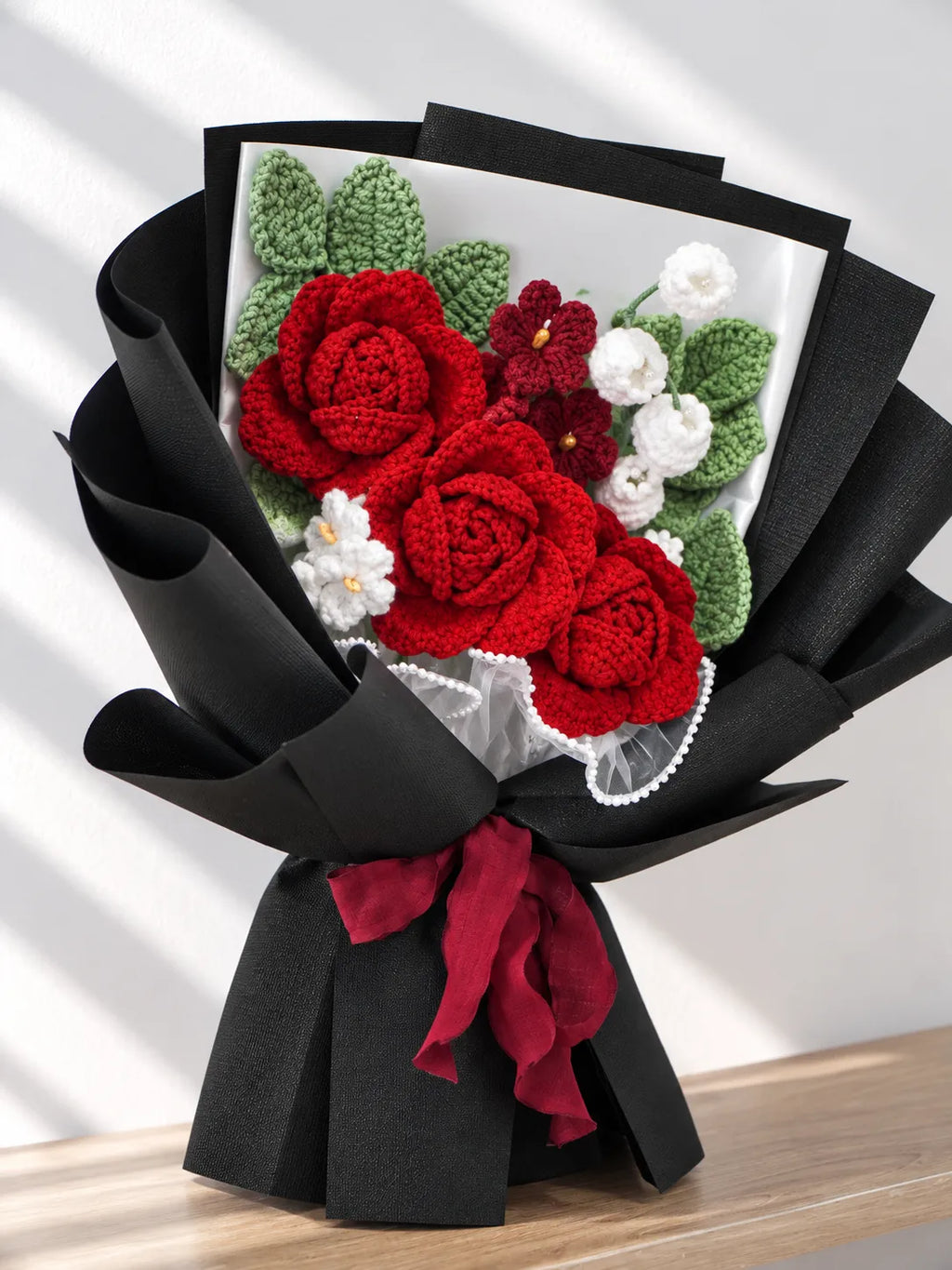 Red Rose with Primrose Valentine’s Day Bouquet
