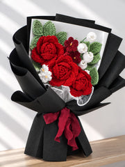 Red Rose with Primrose Valentine’s Day Bouquet