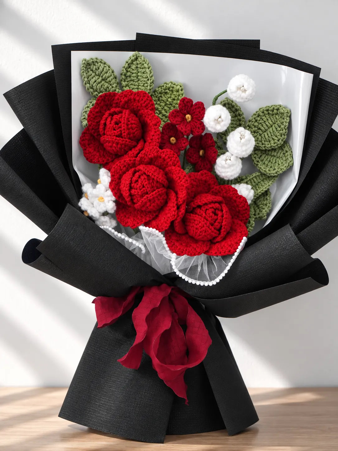 Red Rose with Primrose Valentine’s Day Bouquet