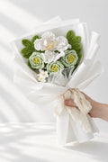 White Lily and Green Rose Bouquet