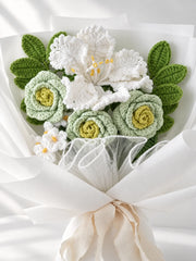 White Lily and Green Rose Bouquet