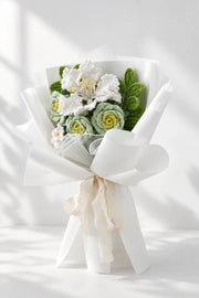 White Lily and Green Rose Bouquet