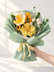 Yellow Lily with Orchid and Freesia Bouquet