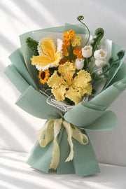 Yellow Lily with Orchid and Freesia Bouquet