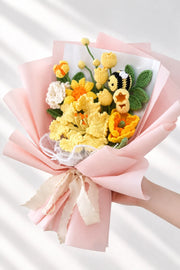 Yellow Lily with Tulip and Poppy Bouquet