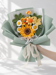 Yellow Sunflower with Daisy and Poppy Bouquet