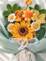 Yellow Sunflower with Daisy and Poppy Bouquet