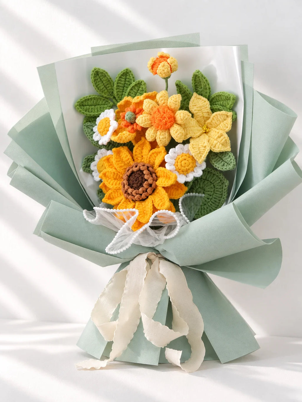 Yellow Sunflower with Daisy and Poppy Bouquet