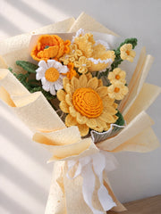 Yellow Sunflower with Lily and Poppy Bouquet